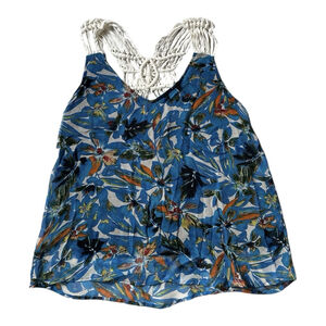 Ella Moss Multi Strap Design Women’s Top Floral Print Crop Top Design Size S